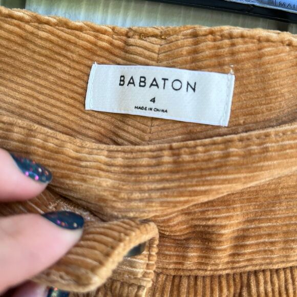 Aritzia Babaton Wide-Leg Corduroy Pants – Camel – Sz 4 (fits like 4/6) - Picture 2 of 8